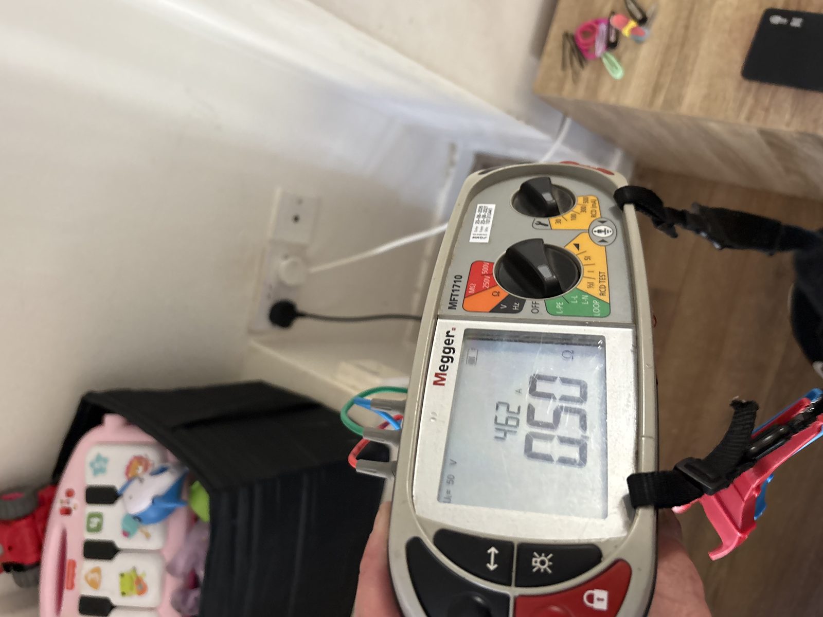 RCD and loop impedance testing at a rental property consumer unit